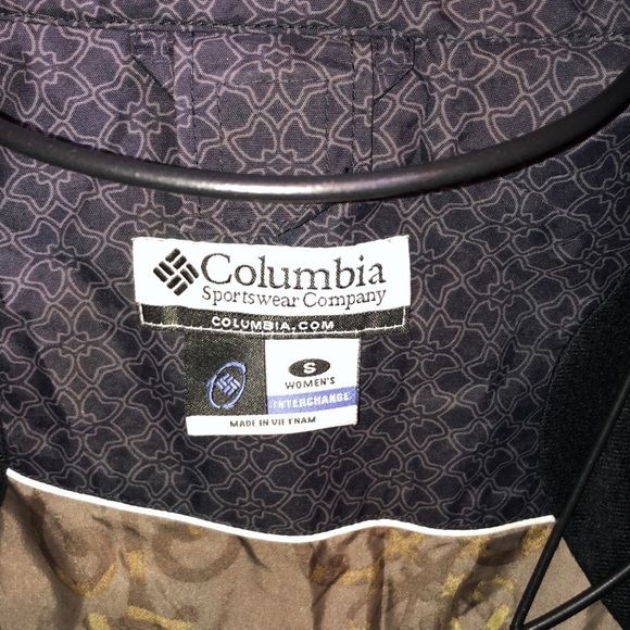 Columbia Interchange Dark Grey Hooded Waterproof Windbreaker Jacket Womens SM​​​ - Picture 5 of 8